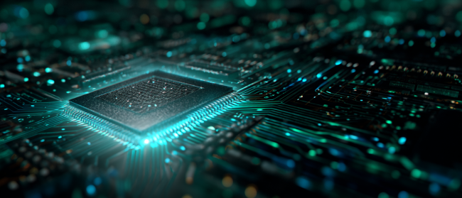 Futuristic Computer Chip Designed by AI