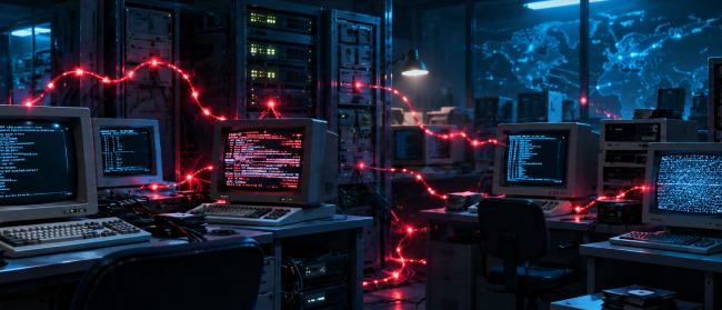 Image représentant un ver informatique se propageant 
