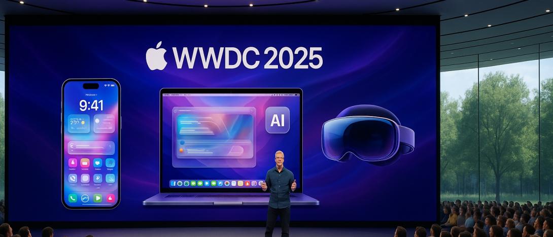 Présentation des nouveautés Apple à la WWDC 2025 : design Liquid Glass, intelligence artificielle locale et avancées en réalité augmentée.
