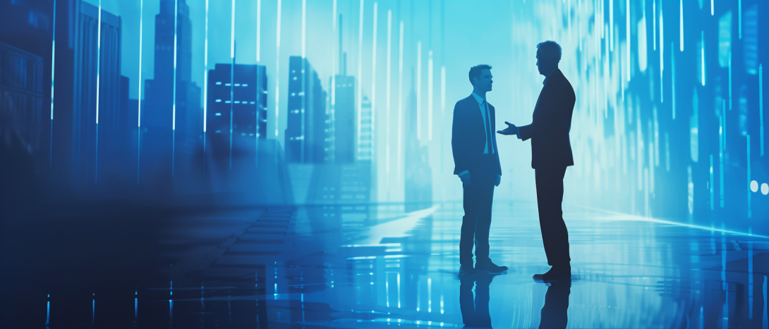 un homme d'affaire faisant une proposition a un autre