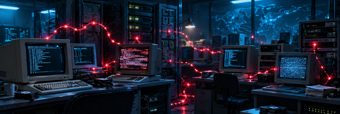 Image représentant un ver informatique se propageant 